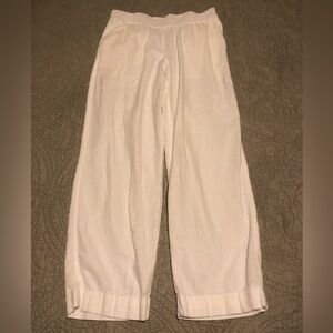 Old Navy White Relaxed-Fit Linen Blend Pants